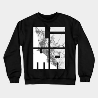 Lima, Peru City Map Typography - Light Crewneck Sweatshirt